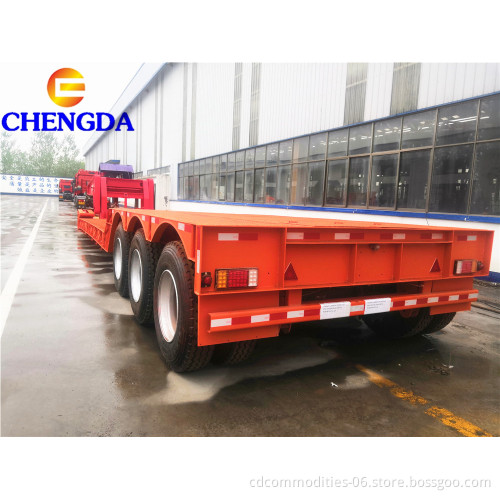 New 3 Axles 60T Gooseneck Low Bed Semi Trailer For Hot Selling